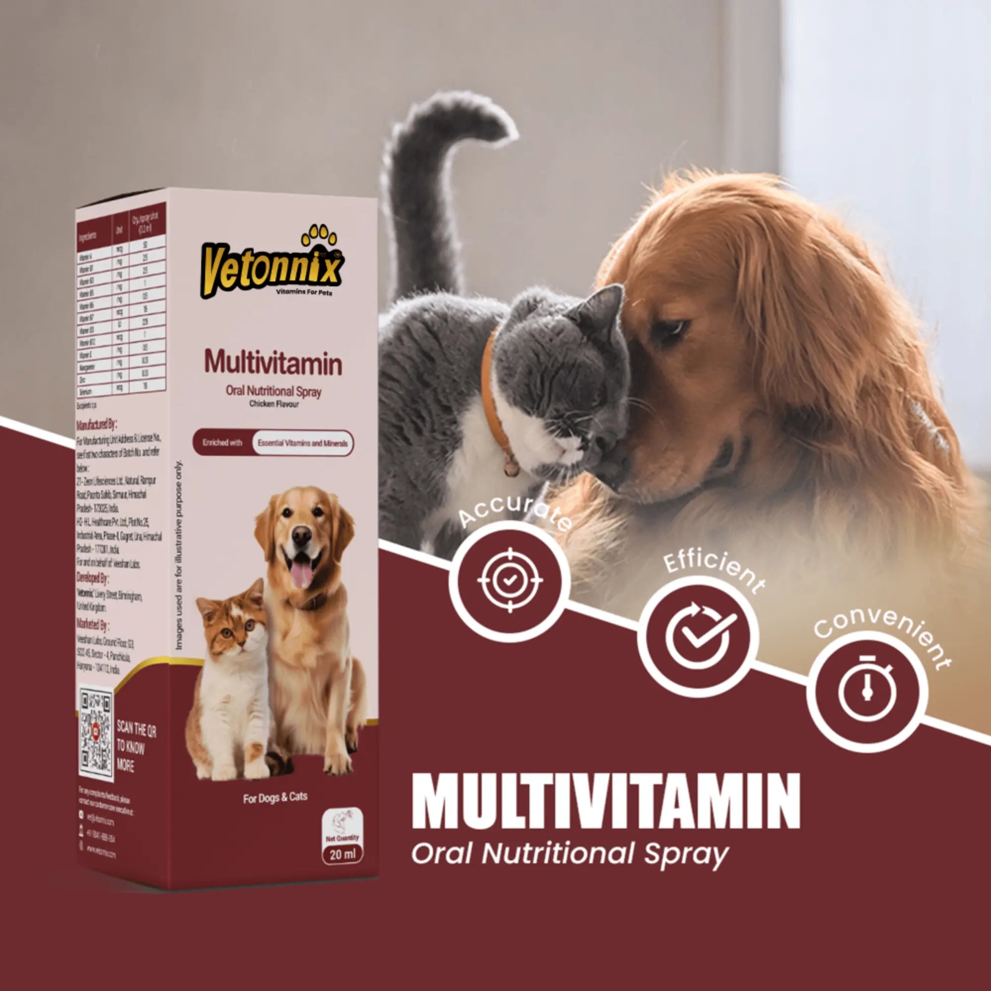 Multivitamin Oral nutritional spray for pets